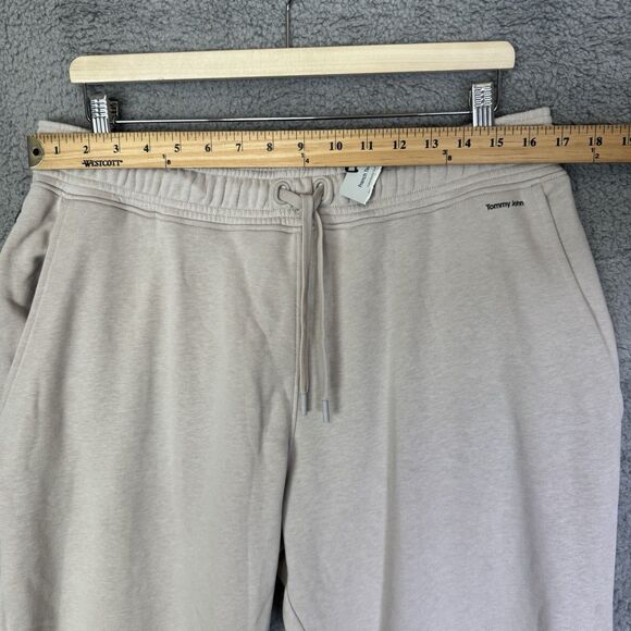 S Tommy John Pants Mens L Beige Lounge Jogger Pockets French Terry Drawstring - Picture 4 of 11